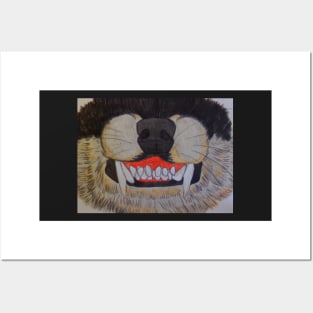 Snarling Raccoon Mask Posters and Art